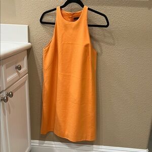 Zara Orange Sleeveless Shift Dress